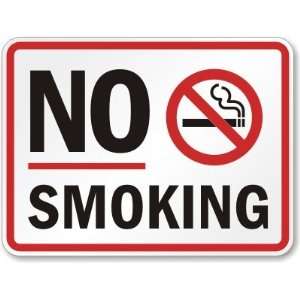  No Smoking with graphic Plastic Sign, 14 x 10 Office 