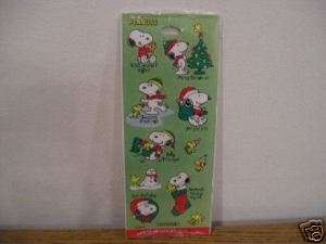 Snoopy Woodstock Hallmark Christmas Peanuts stickers 2s  