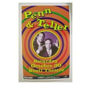 Penn and Teller Handbill Poster & Buell Theatre 