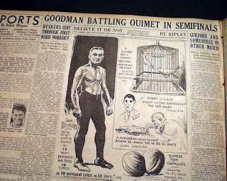 JOHNNY GOODMAN Francis Quimet GOLF 1932 Omaha Newspaper  