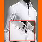 Mens slim fit Casual & Dress 2button point White shirts sale US M size