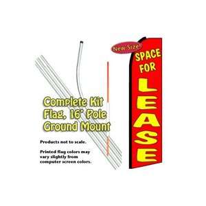 com Space for Lease Feather Banner Flag Kit (Flag, Pole, & Ground Mt 