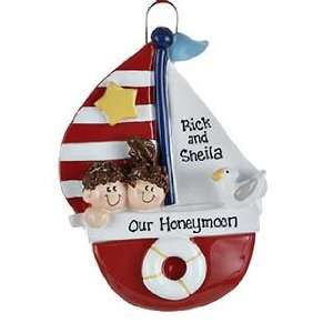 Personalized Sailboat Couple Christmas Ornament