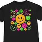 More Like Funny neon smiley face faces retro 80s look T shirt    