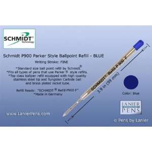  Blue P900 Fine Tip Schmidt Parker Style Ballpoint Refill 
