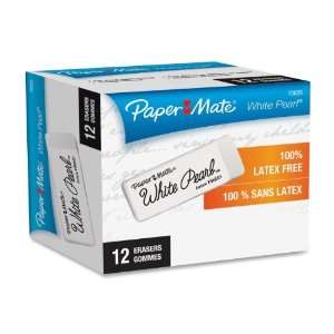  Paper Mate White Pearl Latex free Eraser,Lead Pencil 