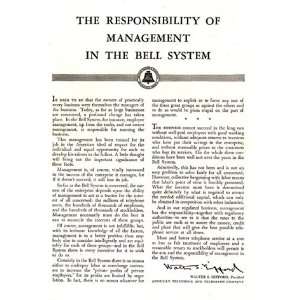   1947 Bell System Responsibility of Management Bell Telephone Books