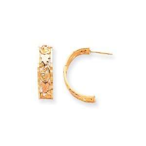   10k Black Hills Gold Scrolled Half Hoop Earrings   JewelryWeb Jewelry