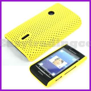 Mesh Back Cover Case for Sony Ericsson Xperia X8 Yellow  