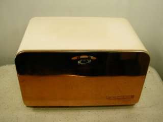 Vintage 50s/60s BREAD BOX Retro Design Metal with Wood Lined Lid 