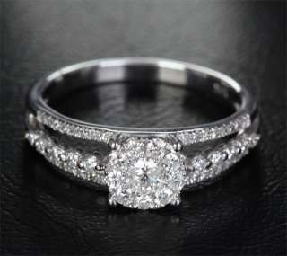 68ct DIAMOND 14K WHITE GOLD ENGAGEMENT WEDDING RING $$  