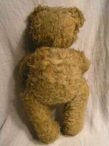 Lovely Old Golden Mohair Growler Glass Eyes Teddy Bear  
