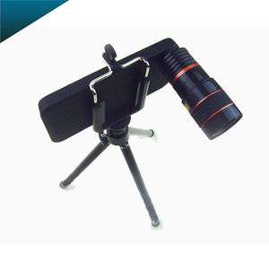 Black 8X Optical Zoom Telescope Camera Lens + Tripod For Apple iPhone 