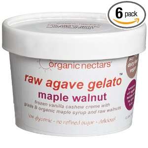   Nectars Raw Agave Gelato, Maple Walnut, 8 Ounce Cups (Pack of 6
