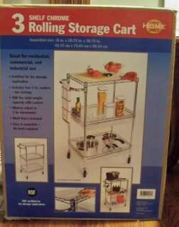   CHROME metal Rolling Utility Serving CART NSF Commercial 500 lb  