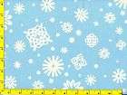 white snowflakes on light blue quilting fabric fat quarters 3104