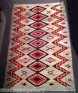 1930S TRANSITIONAL NAVAJO INDIAN RUG 85 1/2L x 65W WEAVING TEXTILE 