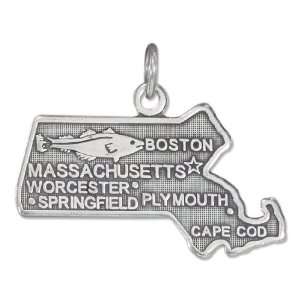  Sterling Silver Massachusetts State Charm. Jewelry