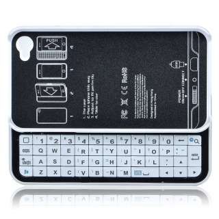   Bluetooth Slide Out Keyboard Hard Case for Apple iPhone 4   White