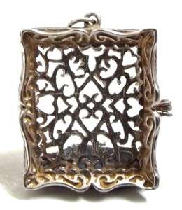 RARE Vintage Silver Charm PICTURE FRAME/STAMP HOLDER Opens  