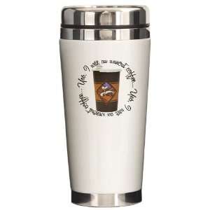 Die Without Coffee Cool Ceramic Travel Mug by   