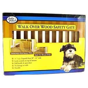   Walk Over Wooden Dog Cat Pet Expandable Safety Gate with Door NEW