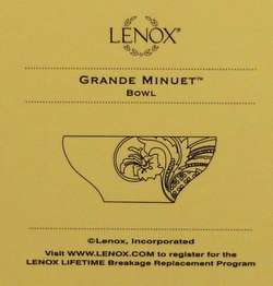 Lenox Grand Minuet Large Bowl *NIB*  