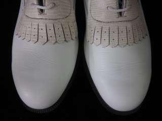 FOOTJOY Dryjoys White Ivory Fringe Golf Shoes Sz 9.5  