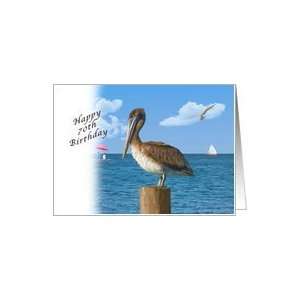  Birthday, 70th, Pelican and Seascape Card Toys & Games