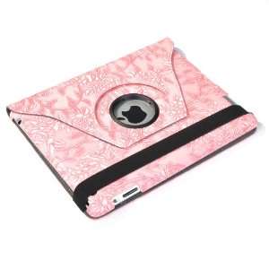  ATC Pink Flower Leather 360 degree Rotary (Landscape / Portrait 