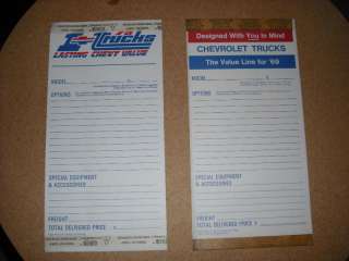 1969&1975 CHEVY TRUCK WINDOW STICKERS NEVER USED  