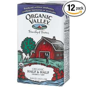 Organic Valley Organic Half & Half, 33.8 Ounce Asceptic Carton (Pack 