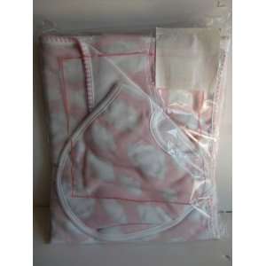  Nick and Nora Baby  Pink Clouds Blanket and Bib Set 