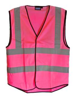 Pink Safety Vest   Medium Hi Viz Reflective, (Sizing Runs Bigger 