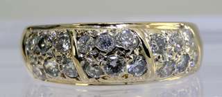 SENSATIONAL .70CT 18 PAVE DIAMOND 14K YELLOW GOLD WEDDING BAND RING $ 