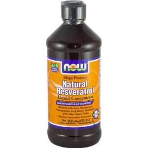  Now Natural Resveratrol Liquid, Mega Potency, 16 Ounce 