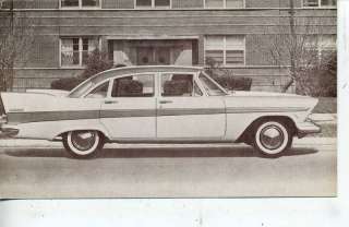 1957 PLYMOUTH BELVEDERE CAR DEALER ADVERTISING POSTCARD  