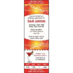    Red & Yellow Graphic Party Ticket Invitation 
