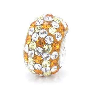  Bella Fascini Golden Topaz Yellow & Clear Pave Bead, Made 