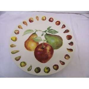  Gien Belle Helene Cake Platter, Red, Yellow, Green Apples 