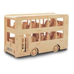  Double Decker Bus   Quay Woodcraft Construction Kit Toys & Games