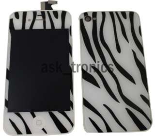 Brand New Zebra Print iPhone 4 AT&T/GSM Touch Screen Glass Digitizer 