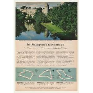  1964 Warwick Castle Shakespeare Year British Travel Print 