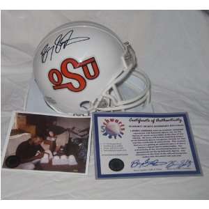  Signed Barry Sanders Mini Helmet   Oklahoma State Cowboys 