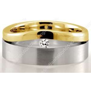  Two Tone Diamond Wedding Ring 9.00mm 0.05 Ctw. Jewelry