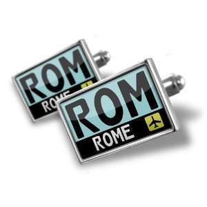  Cufflinks Airport code ROM / Rome country Italy   Hand 