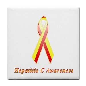 Hepatitis C Awareness Ribbon Tile Trivet