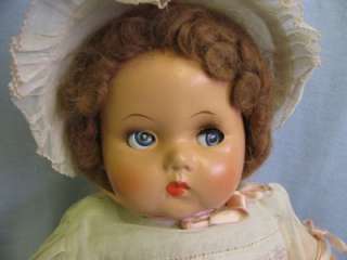   Original c1940 FLIRTY EYE BABY Composition & Cloth Mama Doll  