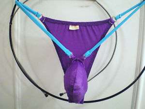 MANS BIKINI, TAPERED BACK, VRY LOW PUSH OUT POUCH,PURP  