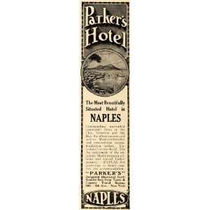   Ad Parkers Hotel Naples Travel Bureau New York   Original Print Ad
